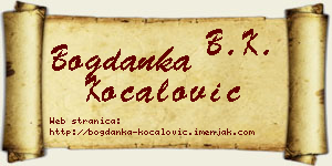 Bogdanka Kočalović vizit kartica